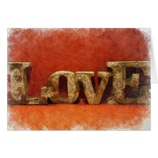 Cartão Amor no vermelho (Frente Horizontal)