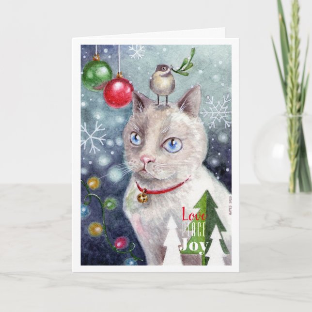 Cartão Amor, Paz e Joy (Frente)