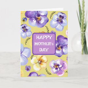 Cartão Amor-Perfeito Personalizado Roxo Lavanda Amarelo M