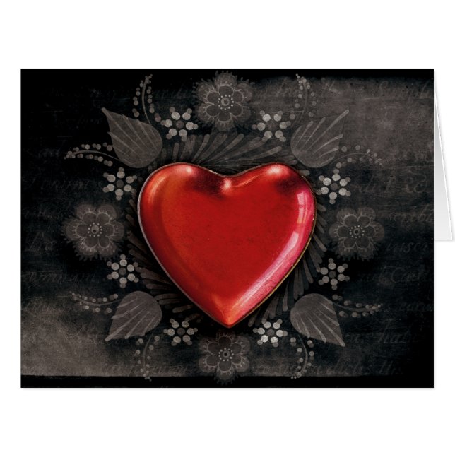 Cartão Amor por Namorados Romântico Floral (Frente horizontal)