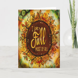 Cartão Amor Queda Bonito Folhas Florais Inspirivência