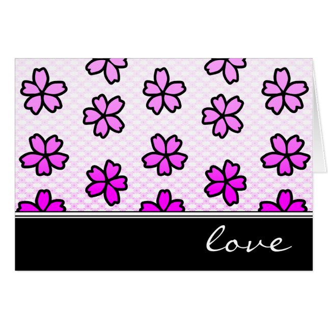 Cartão Amor: retrofloral: (Frente Horizontal)