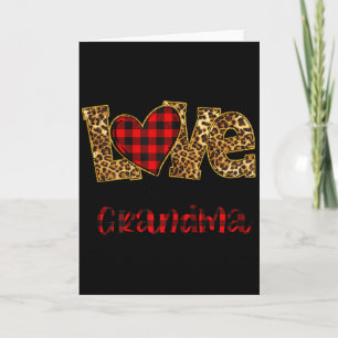Cartão Amor Ser Chamado Vovó Leopardo Xadrez Vermelho Cor