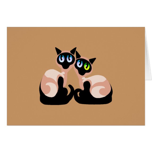 Cartão Amor Siamese (Frente horizontal)