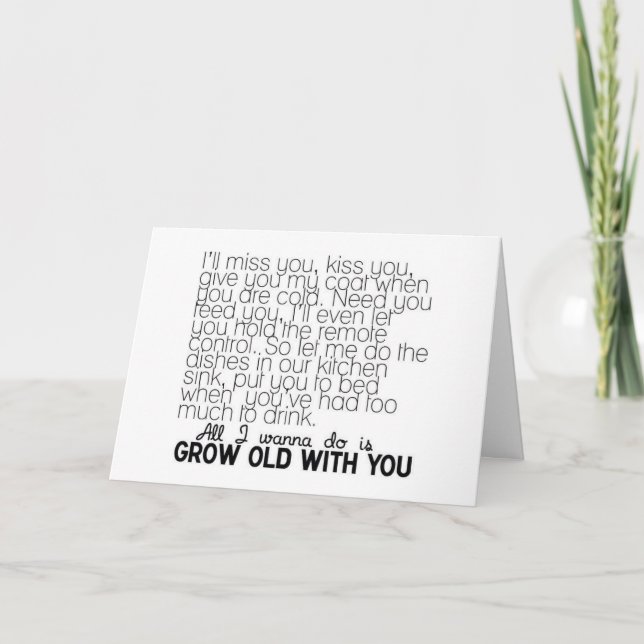 CARTÃO AMOR SONG QUER FICAR VELHO COM VOCÊ SENHORA U (Frente)