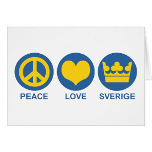 Cartão Amor Sverige da paz