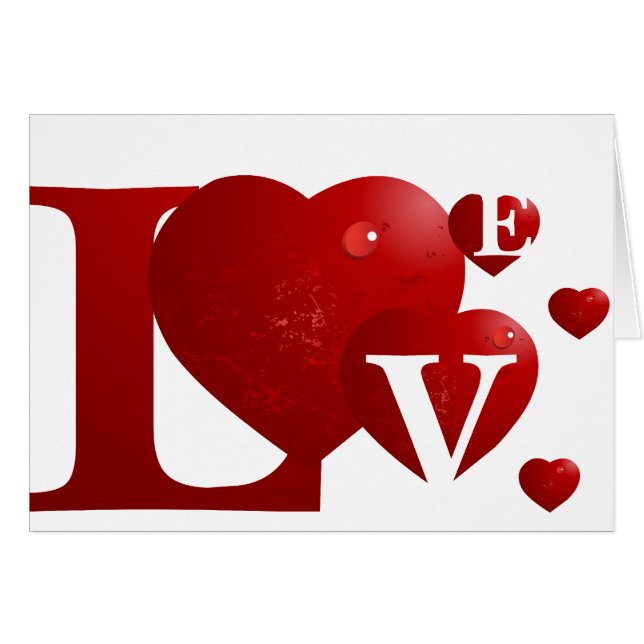 Cartão Amor vermelho (Frente Horizontal)