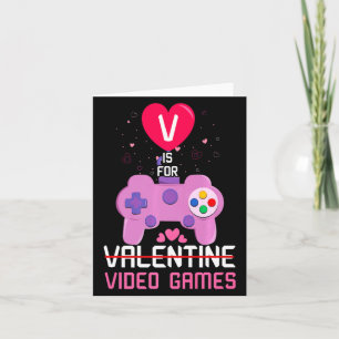 Cartão Amor Vídeo Jogo Jogador Jogos Corações Dia Feliz V
