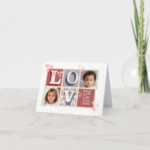 Cartão AMOR Vintage Fotos Personalizadas para o Dia dos N