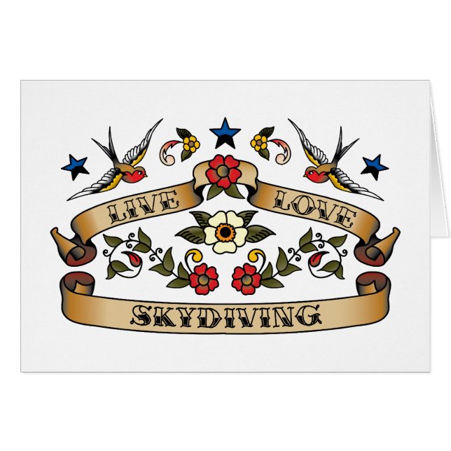 Cartão Amor vivo Skydiving (Frente Horizontal)