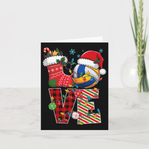 Cartão Amor Voleibol Natal Santa Hat Volleyballer P