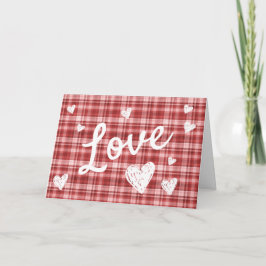 Cartão Amor Xadrez Vermelho Dia dos Namorados