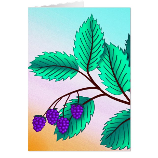 Cartão Amoras negras em um galho (Frente)