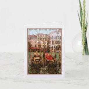 Cartão Amore Veneza! Duas Gôndolas/foto com aparência vi