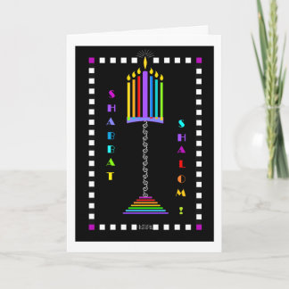 Cartão Ampersand Menorah Shabbat Shalom greeting card