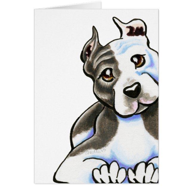 Cartão Amstaff Lean sobre mim (Frente)