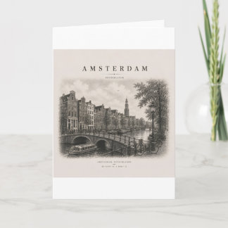 Cartão Amsterdam | Vintage Travel City Design