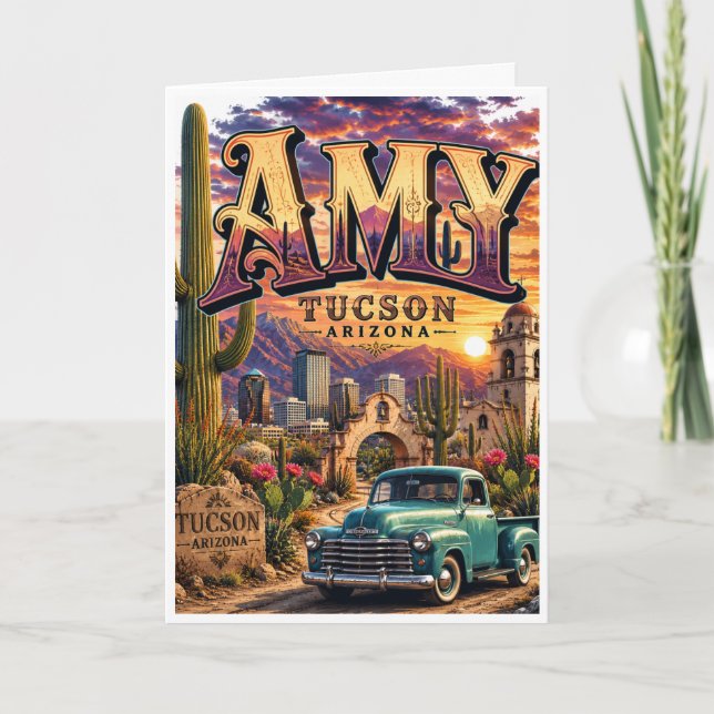 Cartão Amy Tucson Arizona Personalizado Sudoeste  (Frente)