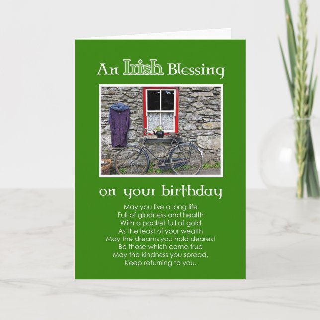 Cartão An Irish Blessing on your Birthday (Frente)