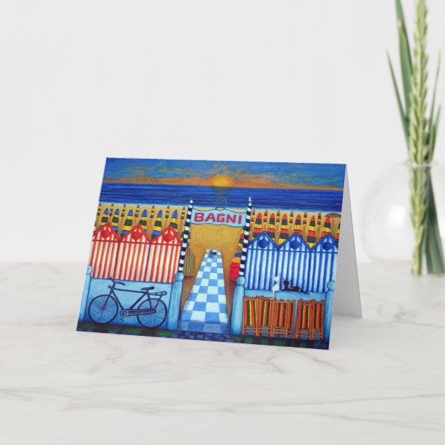 Cartão An Italian Summer's End Beach Greeting Card (Frente)
