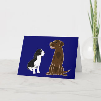 Cartão AN- Springer Spaniel and Chocolate Lab Notecards