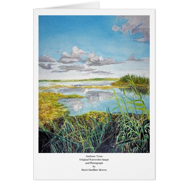 Cartão Anahuac, Texas: Imagem de Aquarela por Marie Reeve (Frente)