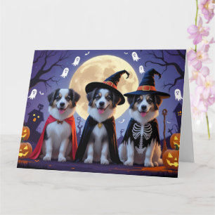 Cartão Anatólia Shepherd Dogs Pumpkin Halloween Engraçado