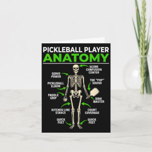 Cartão Anatomia de jogadora de pickleball feminina engraç