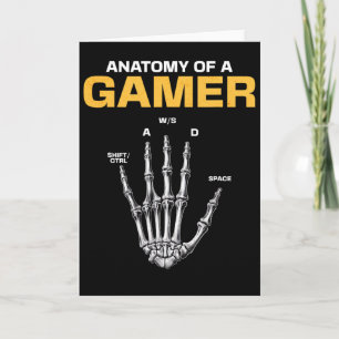Cartão Anatomia De Um Esqueleto De Jogador Mão Engraçado 