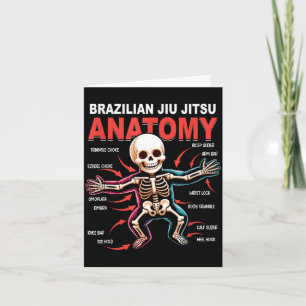 Cartão Anatomia do Jiu Jitsu Brasileiro Esqueleto Movimen