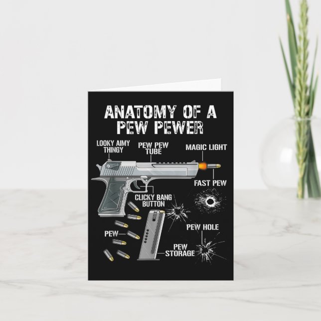 Cartão Anatomia Engraçada De Um Pewer - Arma De Ammo - Em (Frente)