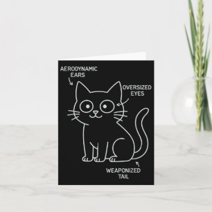 Cartão Anatomia Engraçada De Um Projeto De Gato Engenheir