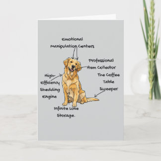 Cartão Anatomia Personalizada de um Golden Retriever