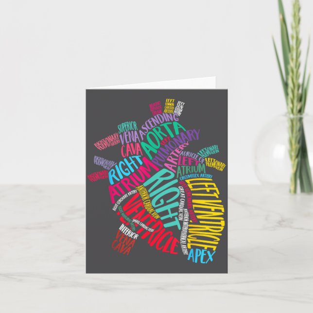 Cartão Anatomical Heart Design Cardiac Cardiovascular Icu (Frente)