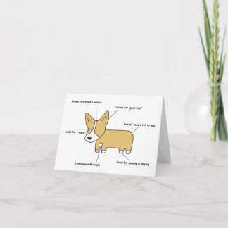 Cartão Anatomy of a Corgi Greeting Card