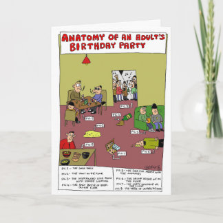 Cartão Anatomy of an Adult's Birthday Party Sam Backhouse