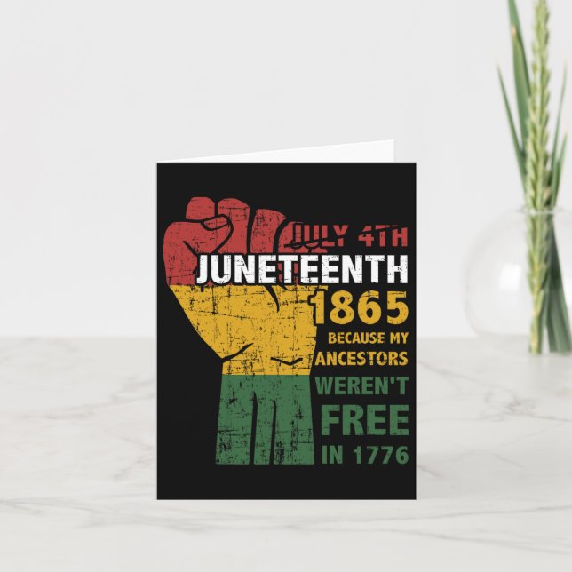 Cartão Ancestrais Não Eram Livres Em 1865 4 De Julho  (Frente)