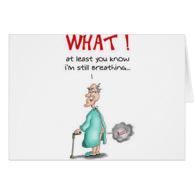 Cartão Ancião Farting (Frente Horizontal)