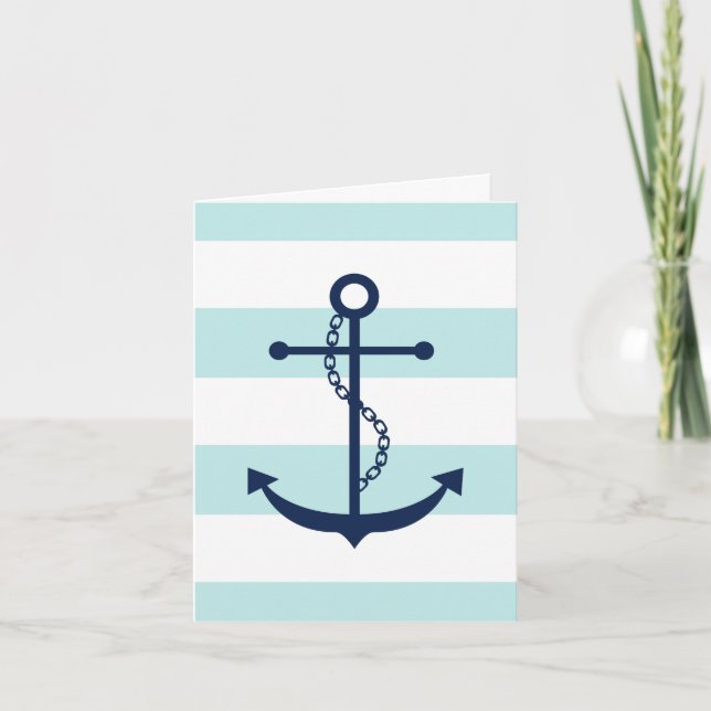 Cartão Âncora Azul em faixas de número (Frente)