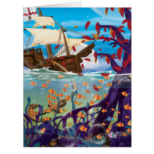 Cartão Âncora de queda da vela