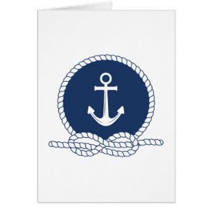 Cartão Âncora e corda à moda