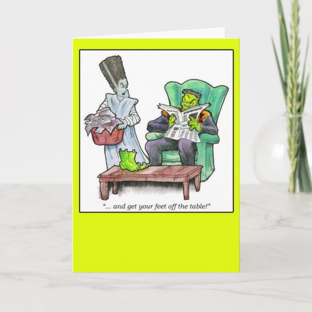 Cartão "...and get your feet off the table!" (Frente)