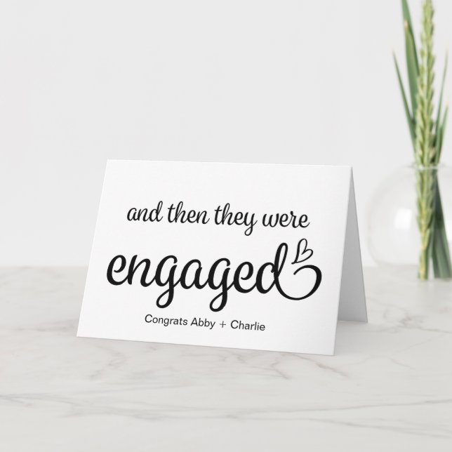 Cartão And Then Engaged Mr Mrs Congratulations Engagement (Frente)