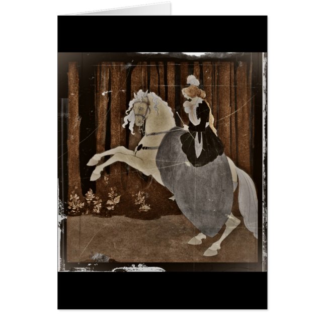 Cartão Andando um Cavalo na Floresta (Frente)