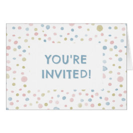 Cartão Andie Confetti Watercolor Dots Birthday Invite