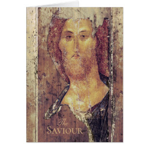 Cartão Andrei Rublev o cristo do salvador o ícone do