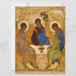 Cartão Andrei Rublev Santo-Trindade Ícone Ortodoxo relig