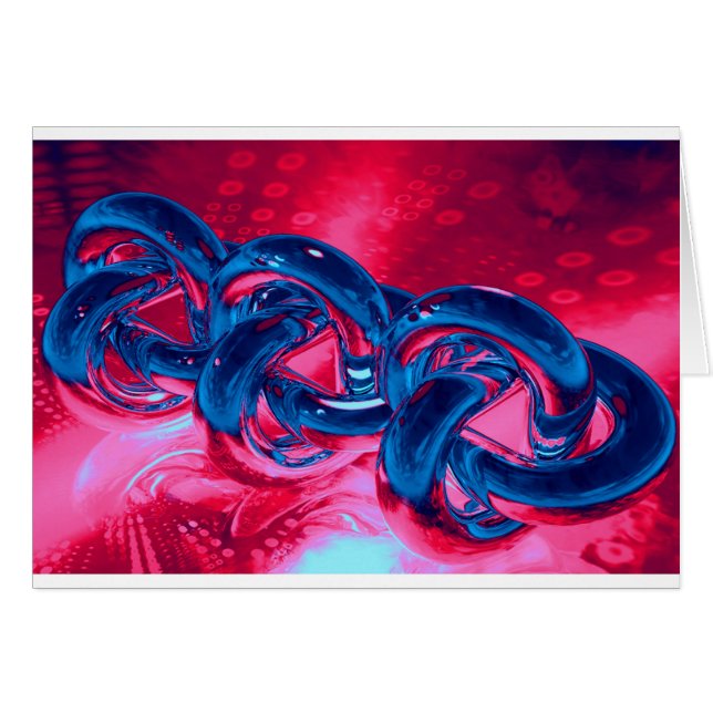 Cartão Anéis azuis místicos (Frente Horizontal)