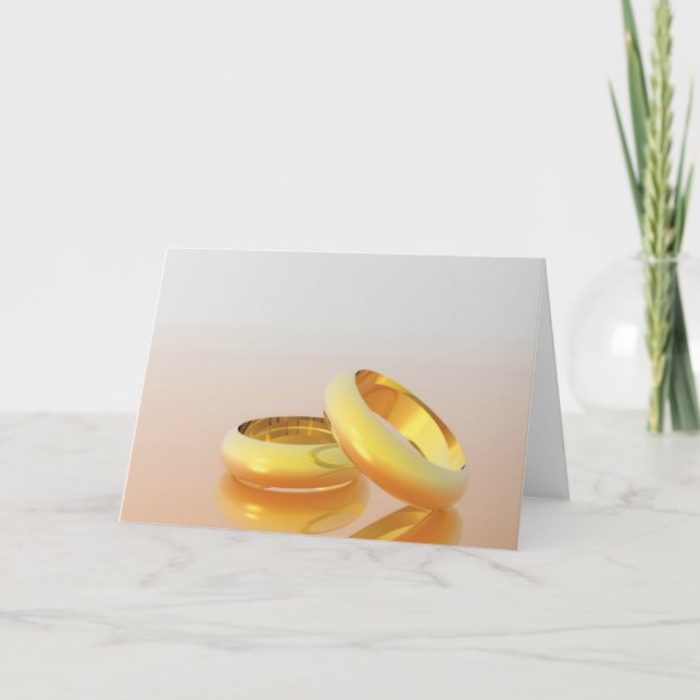Cartão Anéis de Casamento de ouro (Frente)