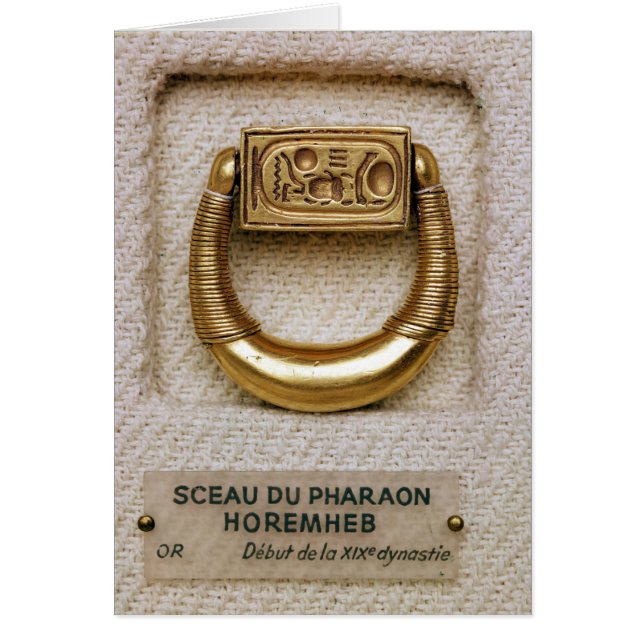 Cartão Anel com o selo do general Horemheb (Frente)
